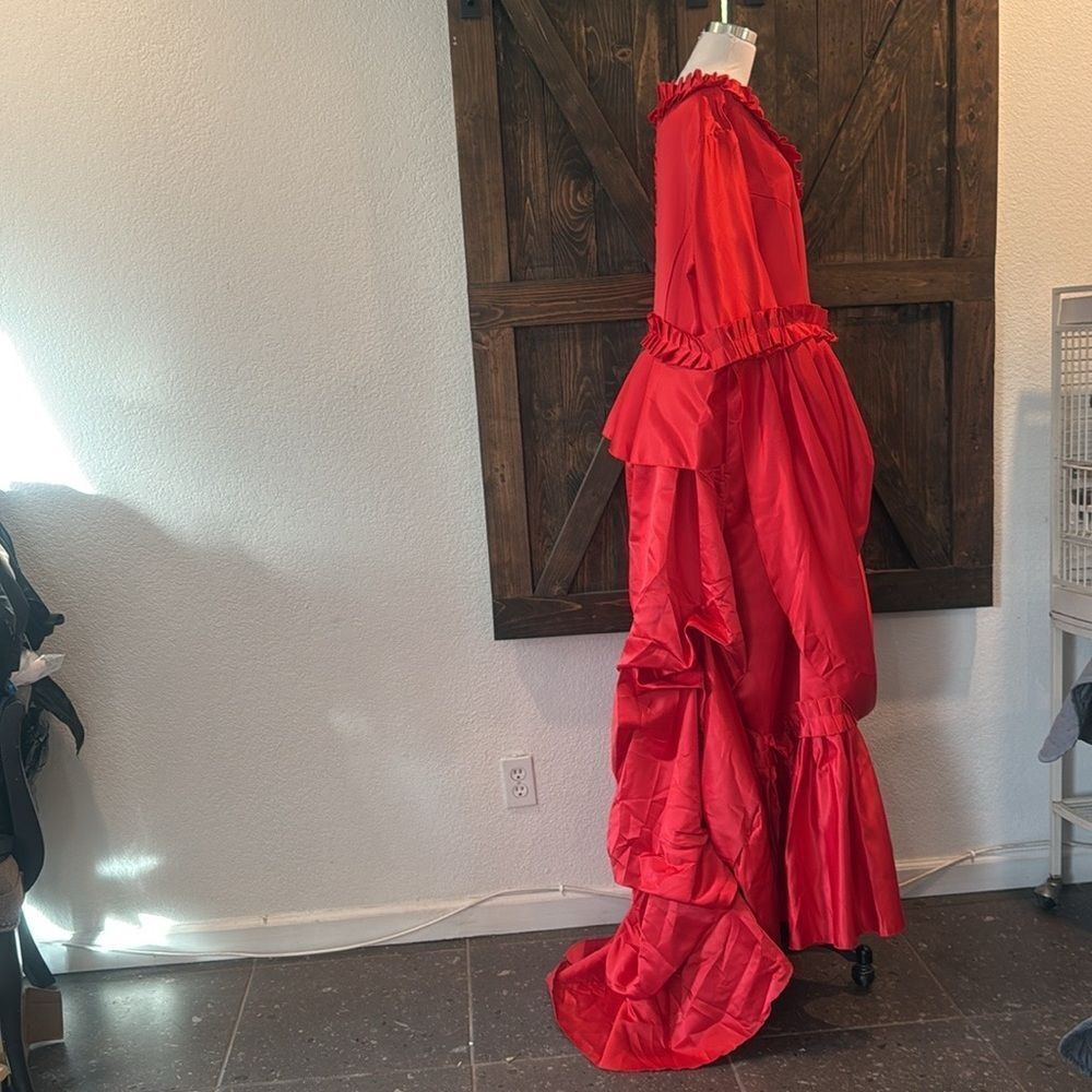 Victorian Gothic bustle Prom Red Vampire Mina Harker Civil War Southern  Dress - Picture 3 of 12